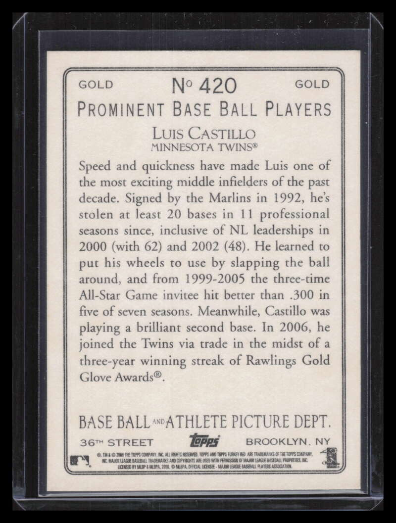 2006 Topps Turkey Red Gold 420 Luis Castillo 148668