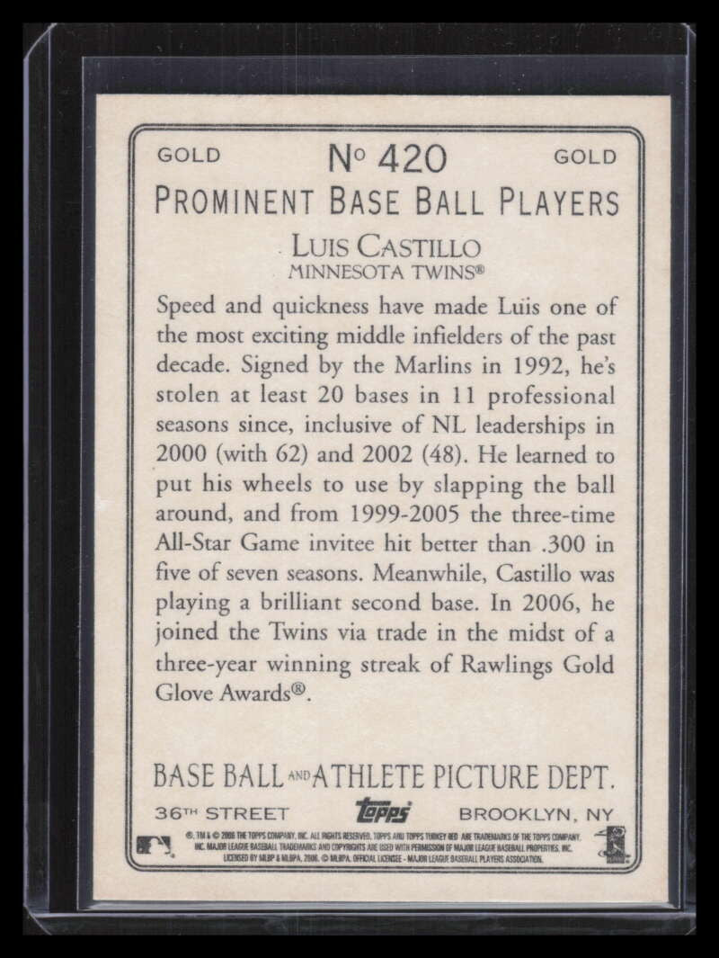 2006 Topps Turkey Red Gold 420 Luis Castillo 148669