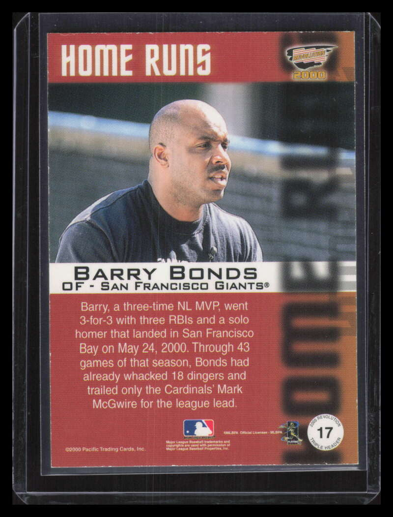 2000 Revolution Triple Header Silver 17 Barry Bonds 321/399