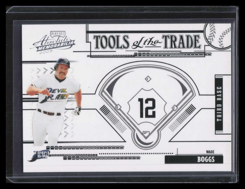 2005 Absolute Memorabilia Tools of the Trade Black tt195 Wade Boggs Rays 93/100