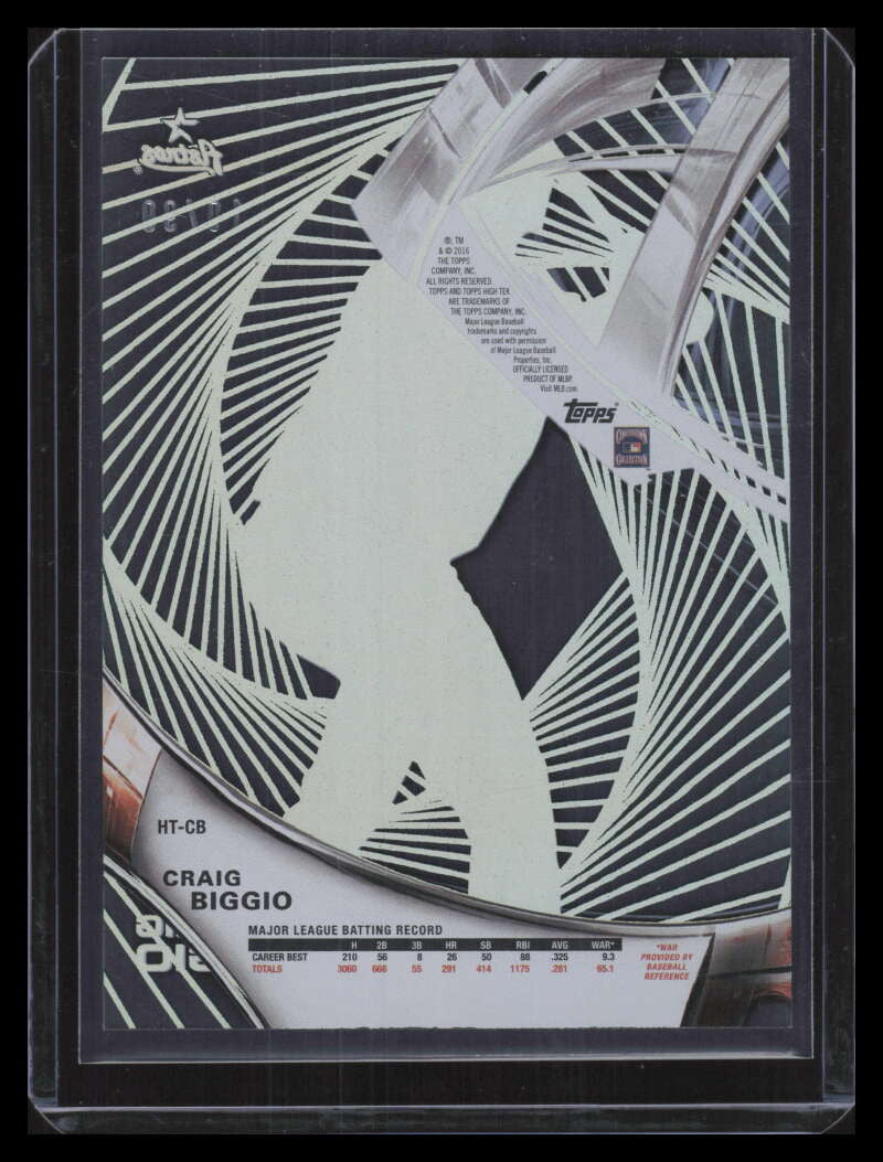 2016 Topps High Tek Green Rainbow HTCB Craig Biggio 10/99