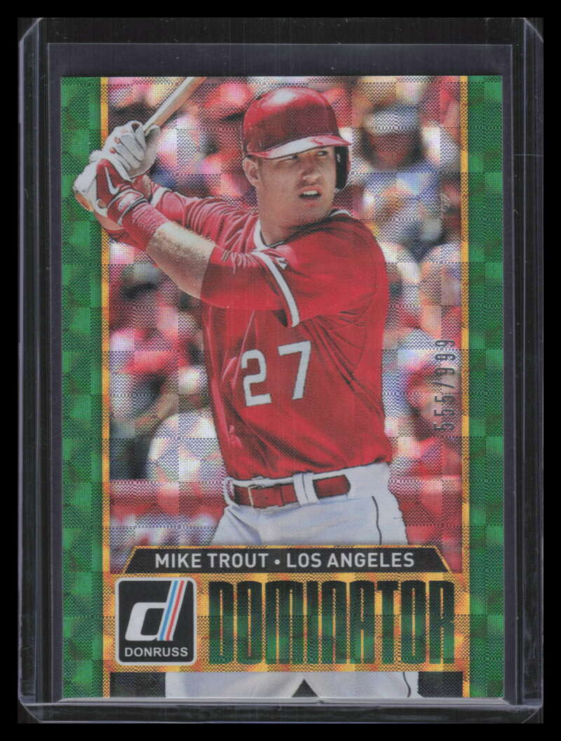 2015 Donruss Elite Inserts Dominator 18 Mike Trout 555/999