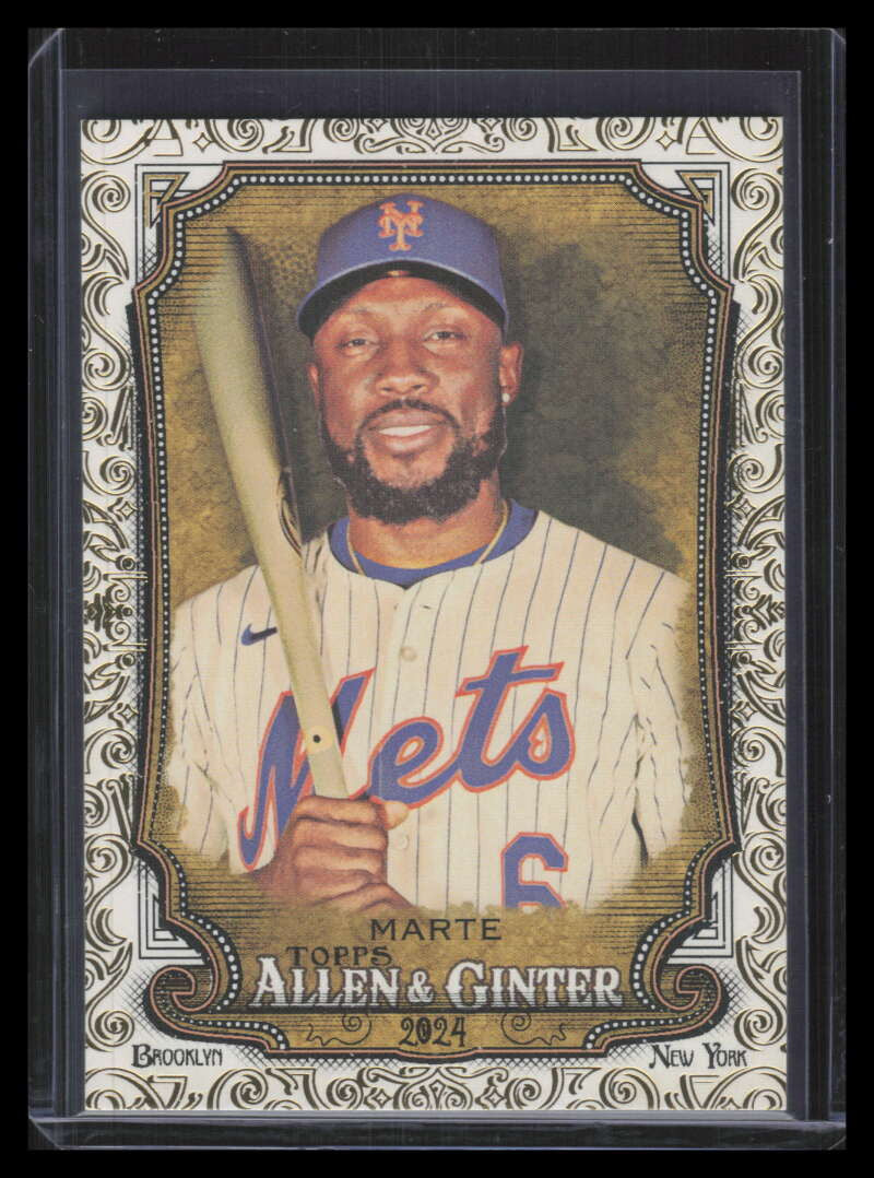 2024 Topps Allen and Ginter Gold Foil Filigree 318 Starling Marte 49/50