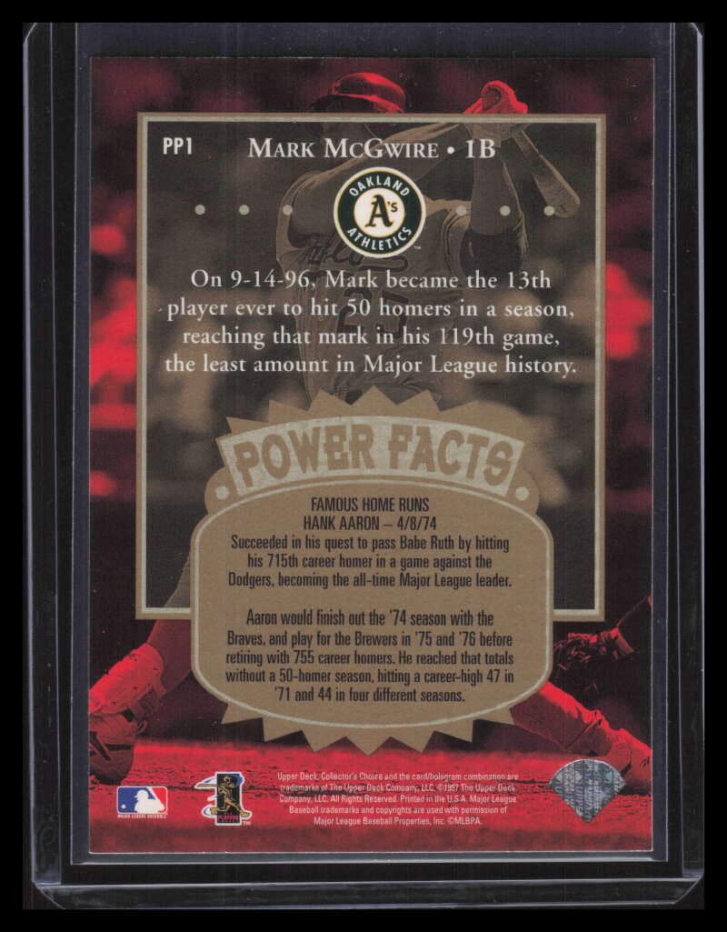 1997 Collector's Choice Premier Power Gold pp1 Mark McGwire