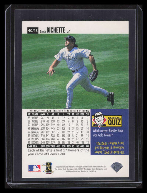 1996 Upper Deck Folz Minis 40 Dante Bichette 148734