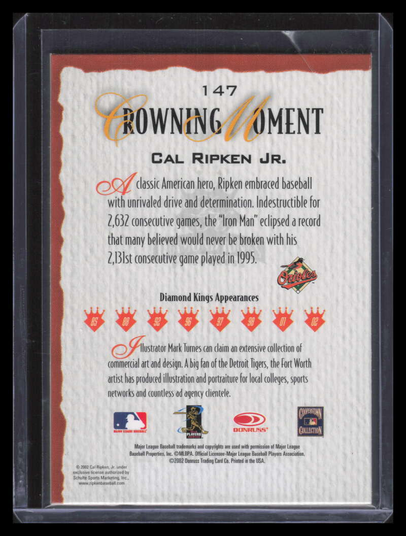 SOLD 162389 2002 Diamond Kings Bronze Foil 147 Cal Ripken Jr.
