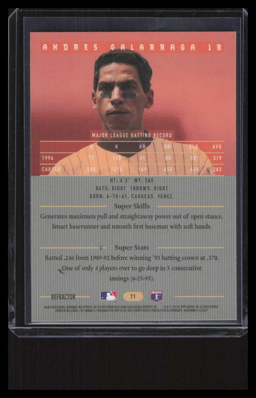 1995 Bowman's Best Refractor r71 Andres Galarraga 148896