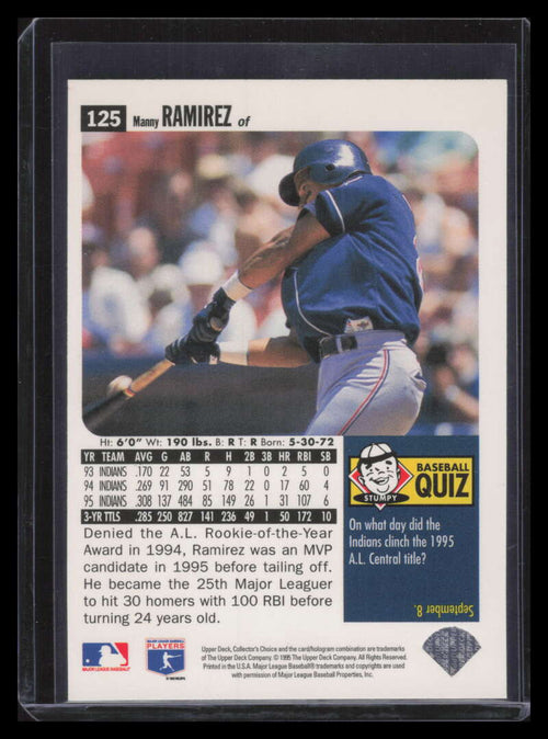1996 Collector's Choice Gold Signature 125 Manny Ramirez