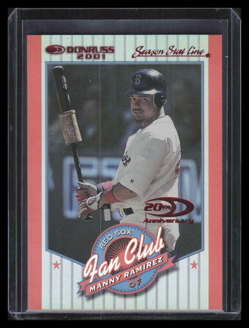 2001 Donruss Stat Line Season 213 Manny Ramirez FC 20/122 Fan Club