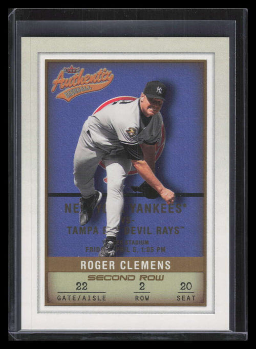 2002 Fleer Authentix Second Row 89 Roger Clemens 97/250