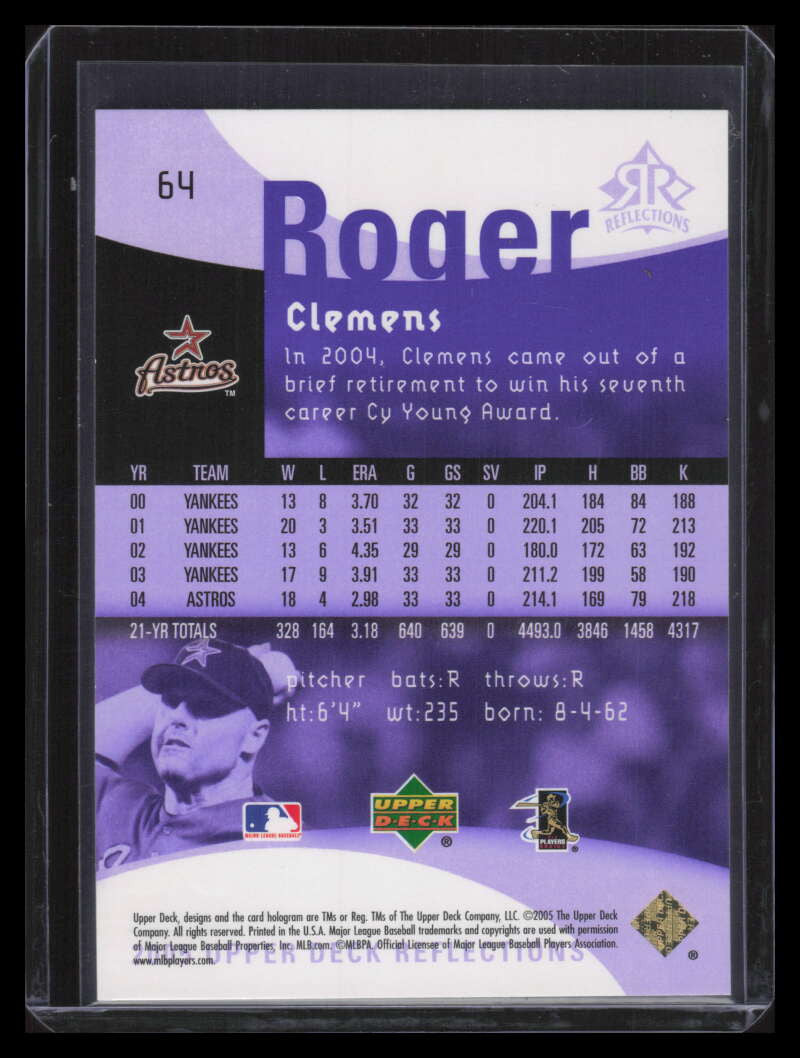 2005 Reflections Purple 64 Roger Clemens 50/99