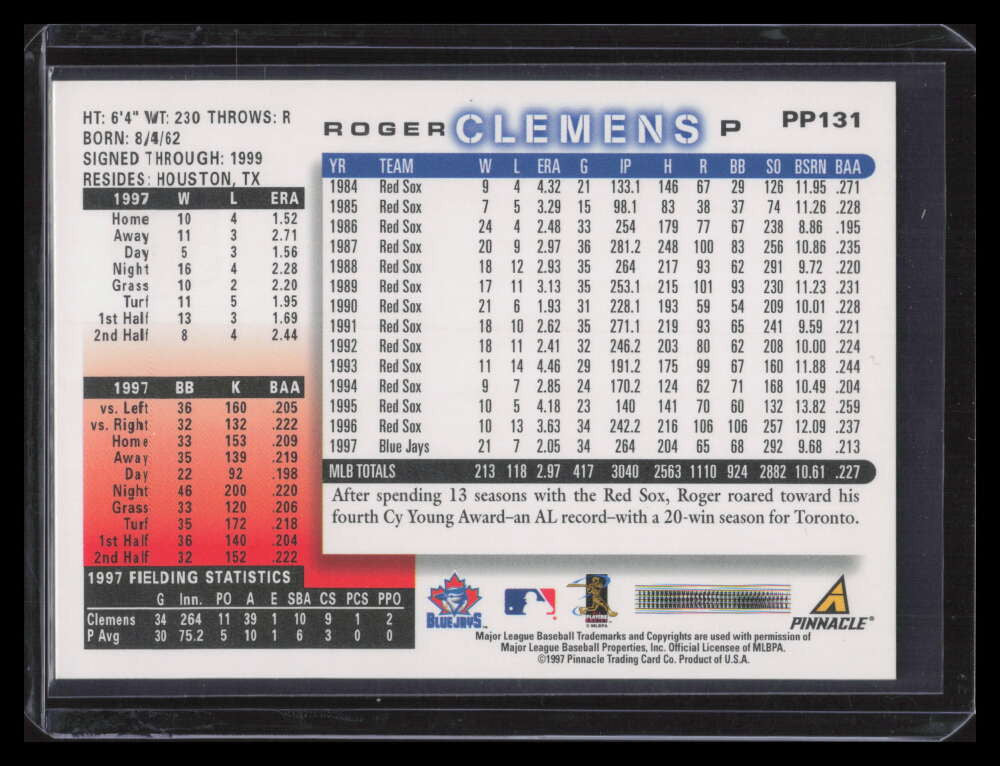 1998 Score Showcase Series Artist's Proofs pp131 Roger Clemens 148944