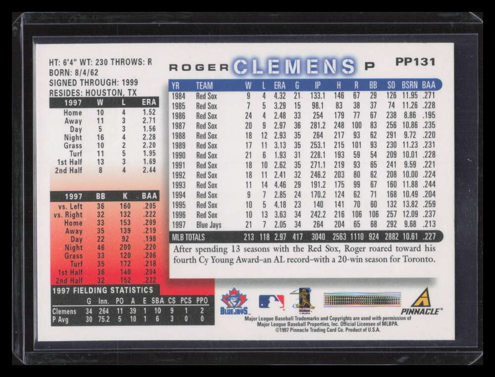 1998 Score Showcase Series Artist's Proofs pp131 Roger Clemens 148945
