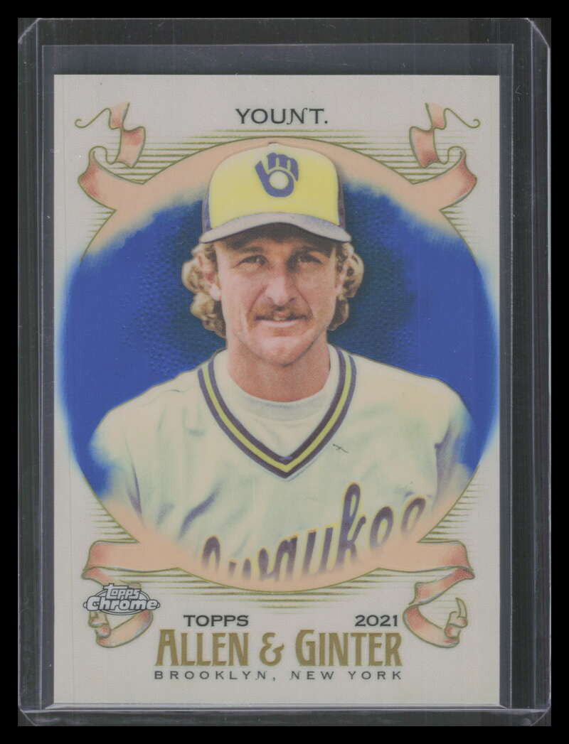 2021 Topps Allen and Ginter Chrome Blue Refractor 22 Robin Yount 107/150