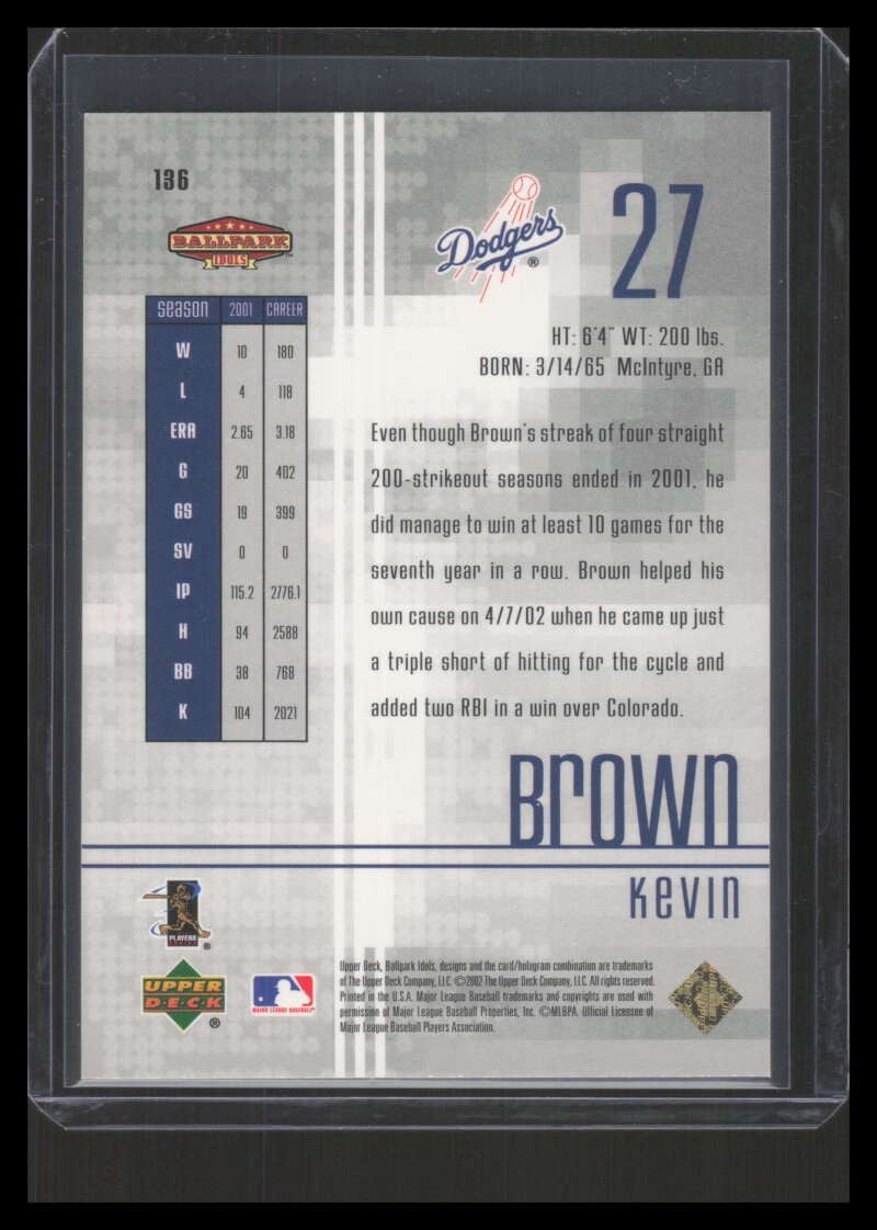 2002 Upper Deck Ballpark Idols Gold 136 Kevin Brown 19/25