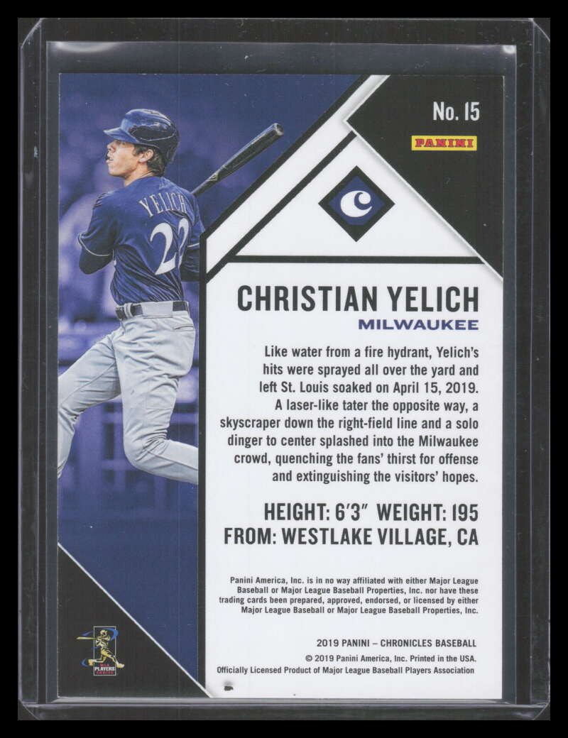 2019 Panini Chronicles Pink 15 Christian Yelich 21/25