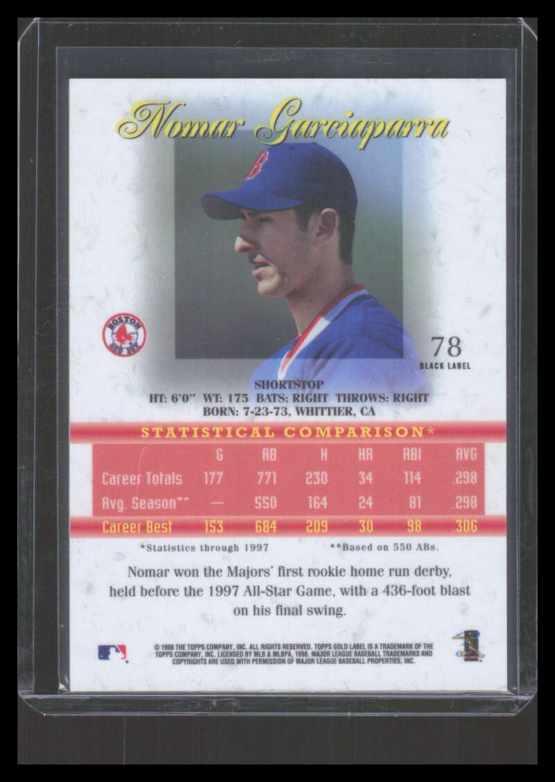 1998 Topps Gold Label Class 2 Black 78 Nomar Garciaparra