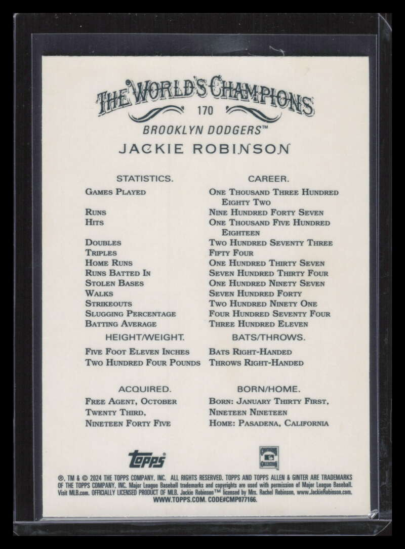 2024 Topps Allen and Ginter Chrome X-Fractor 170 Jackie Robinson