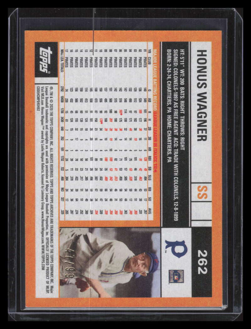 2020 Topps Archives Silver 262 Honus Wagner 47/99