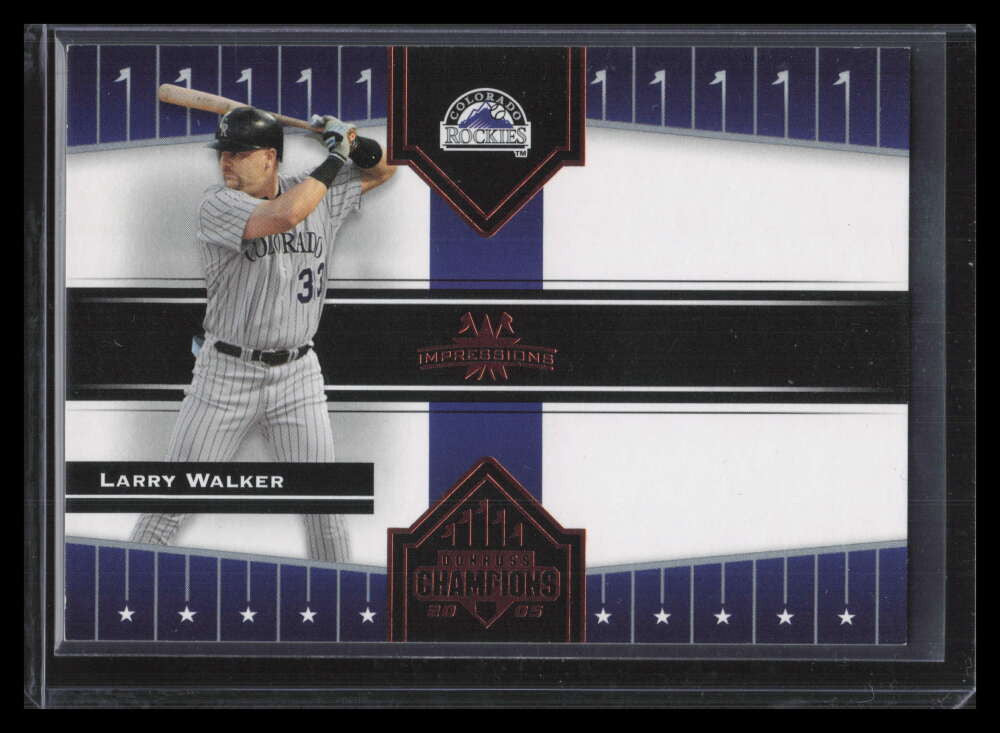 2005 Donruss Champions Impressions Orange 225 Larry Walker Rockies 60/75