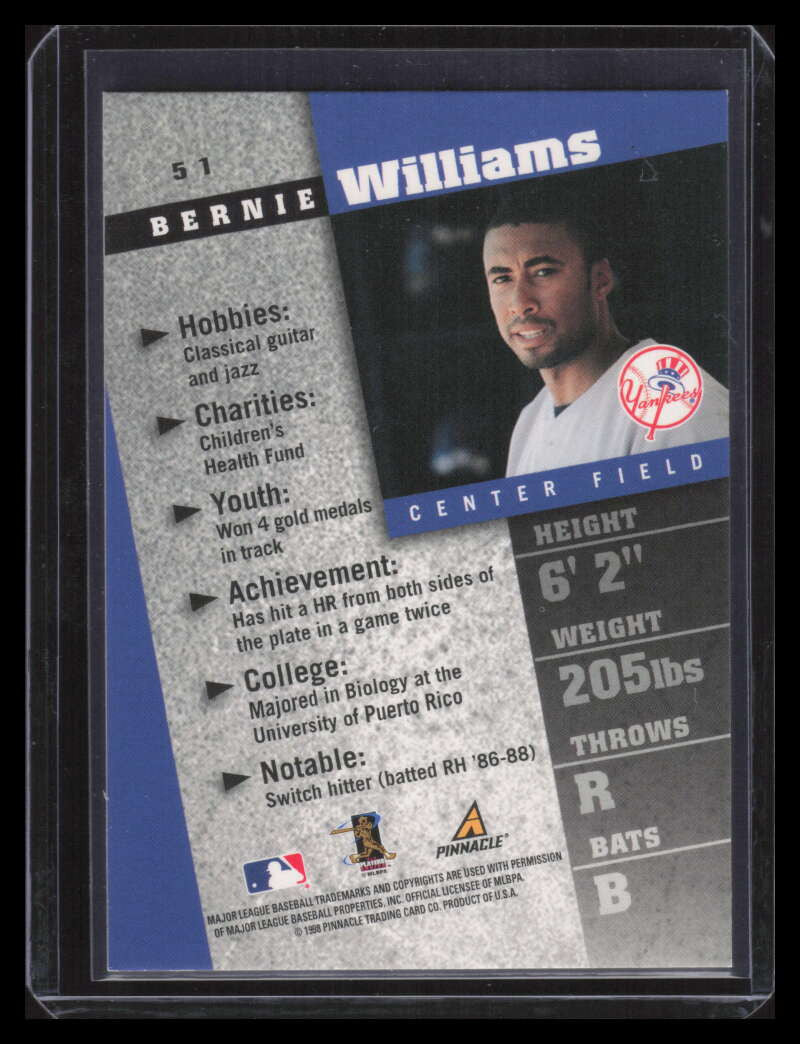 1998 Pinnacle Inside Diamond Edition 51 Bernie Williams 149009