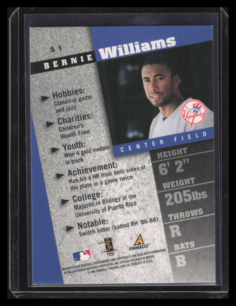 1998 Pinnacle Inside Diamond Edition 51 Bernie Williams 149011