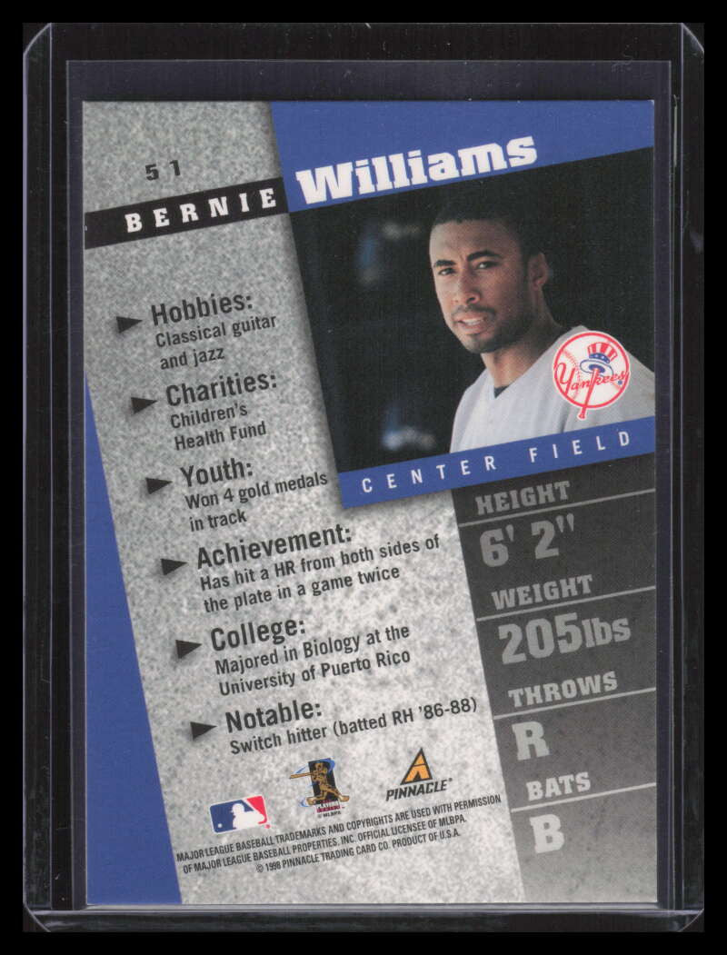 1998 Pinnacle Inside Diamond Edition 51 Bernie Williams 149013