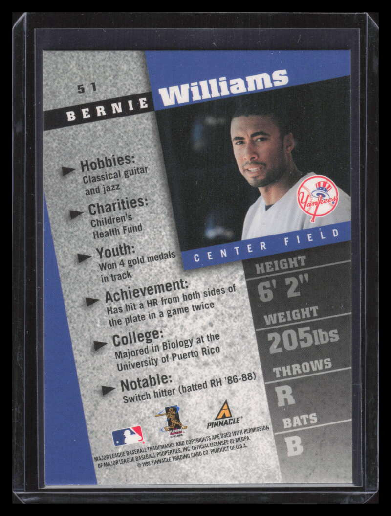 1998 Pinnacle Inside Diamond Edition 51 Bernie Williams 149014