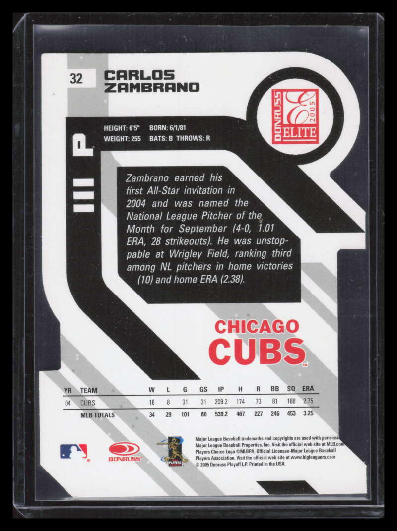 2005 Donruss Elite Status 32 Carlos Zambrano 6/38