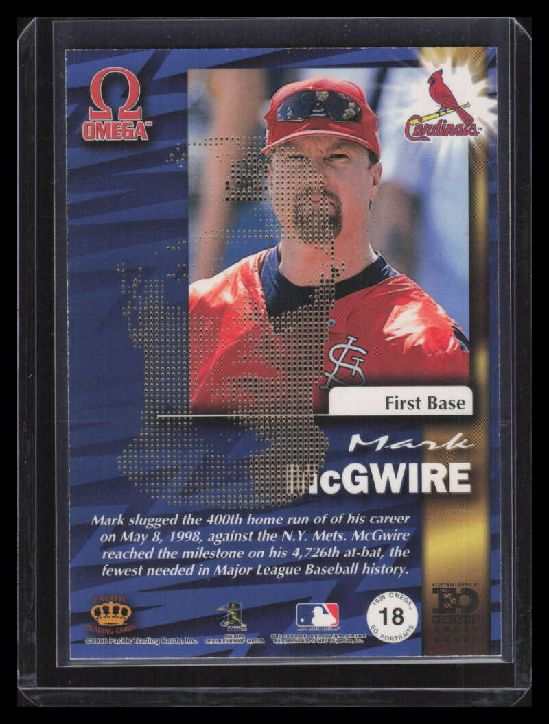 1998 Pacific Omega EO Portraits 18 Mark McGwire 149209