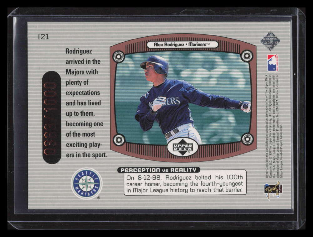 1999 Upper Deck Immaculate Perception Double i21 Alex Rodriguez 363/1000