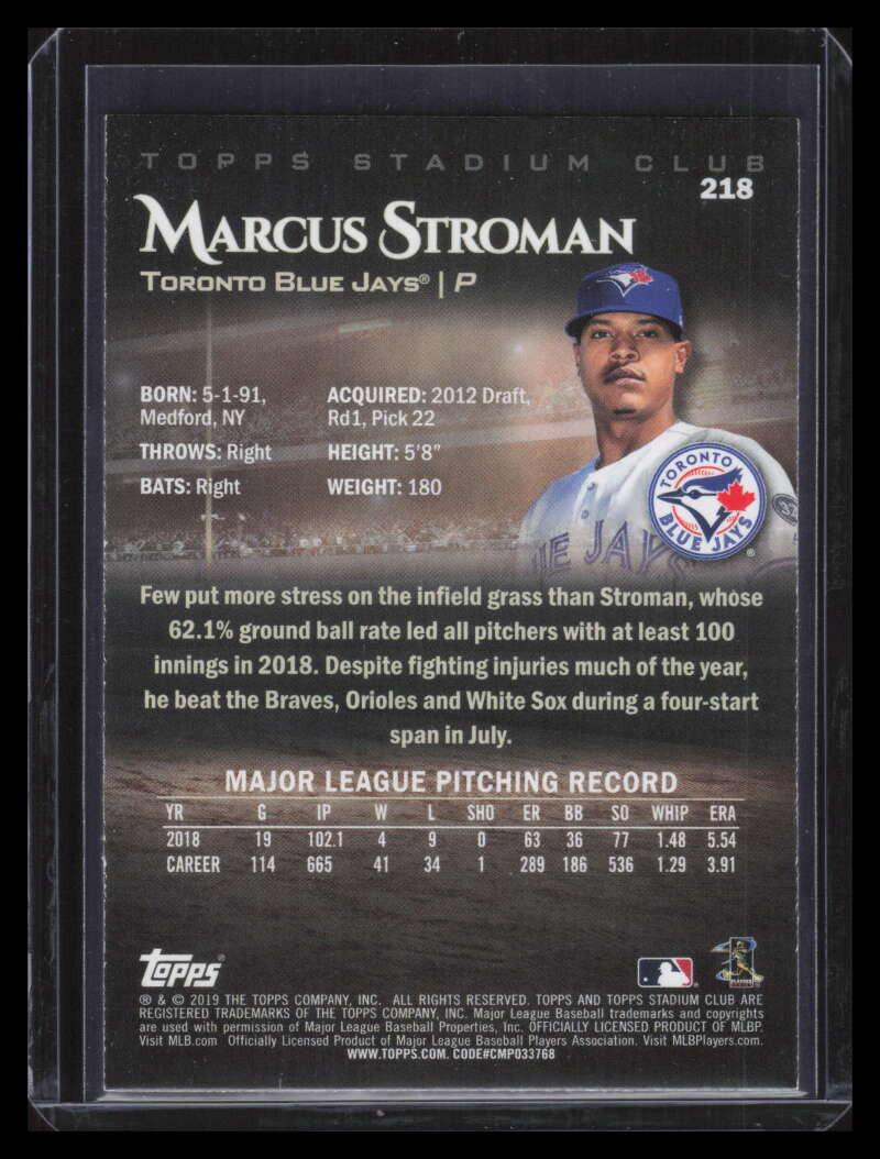 2019 Stadium Club Photographer's Proof 218 Marcus Stroman