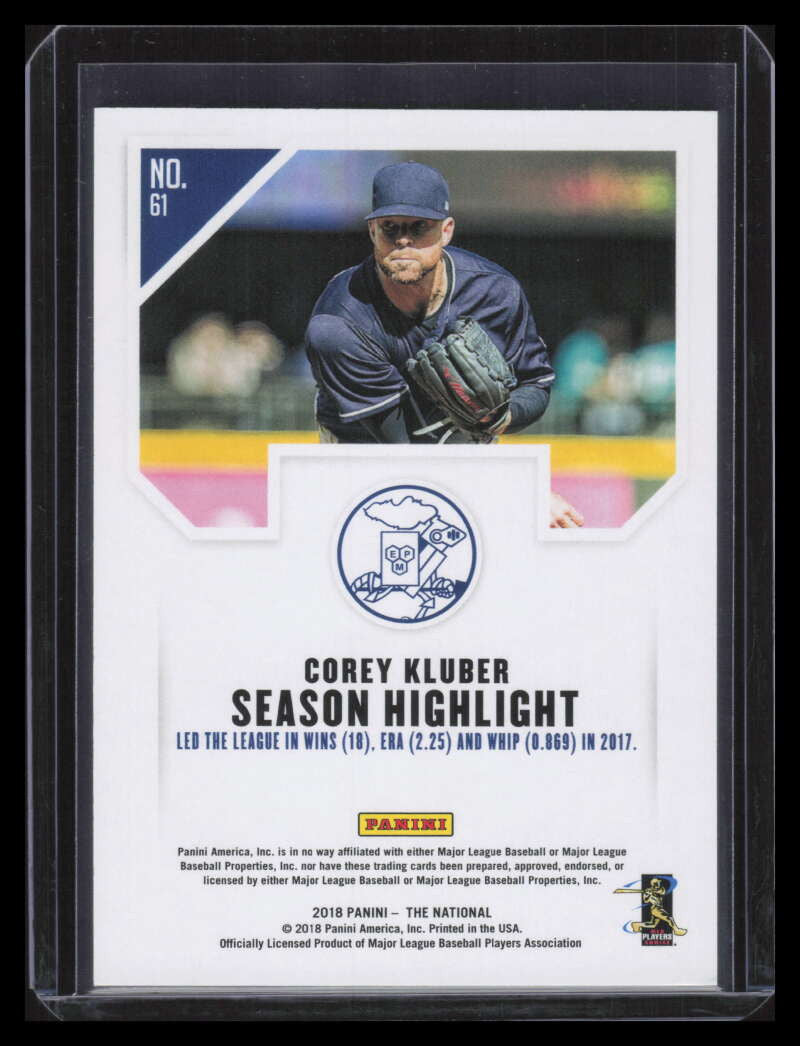 2018 Panini National Convention Pyramids 61 Corey Kluber 5/10