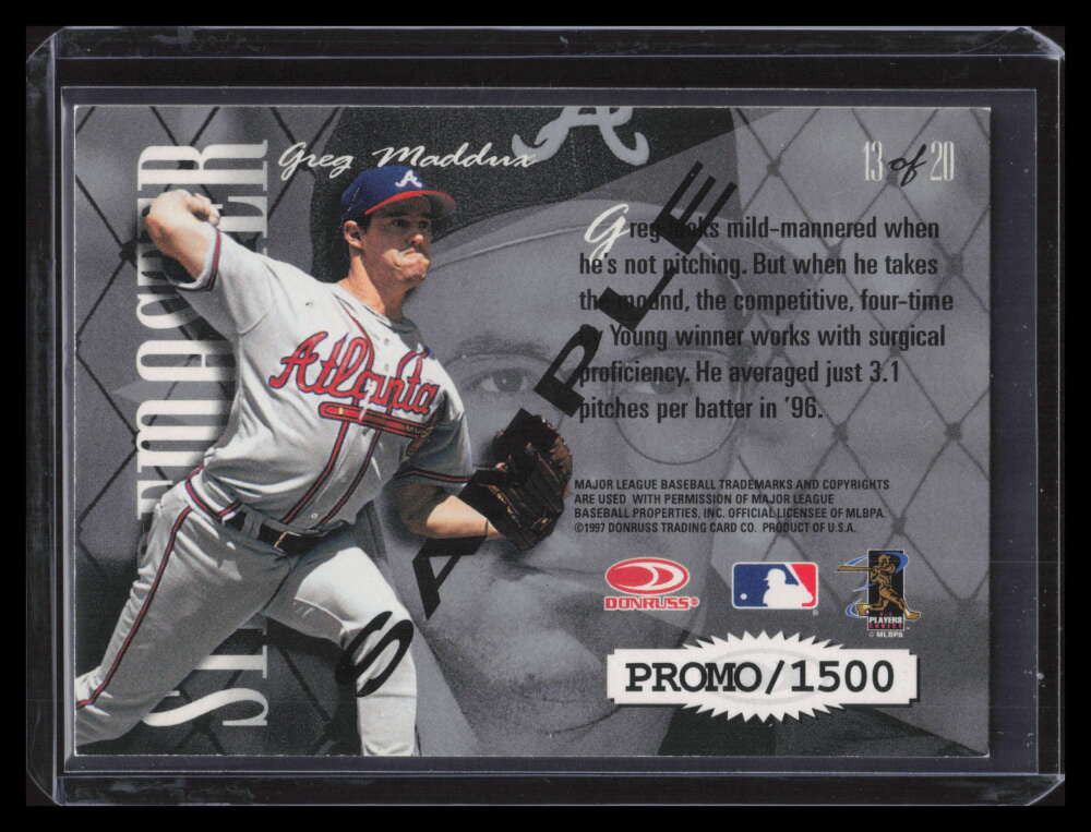 1997 Donruss Preferred Staremasters Samples 13 Greg Maddux Sample Promo