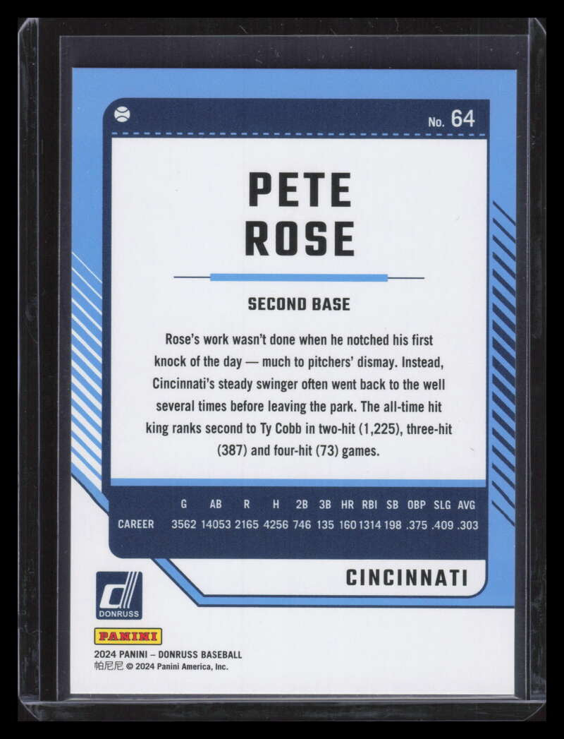 2024 Donruss Purple 64 Pete Rose 91/99