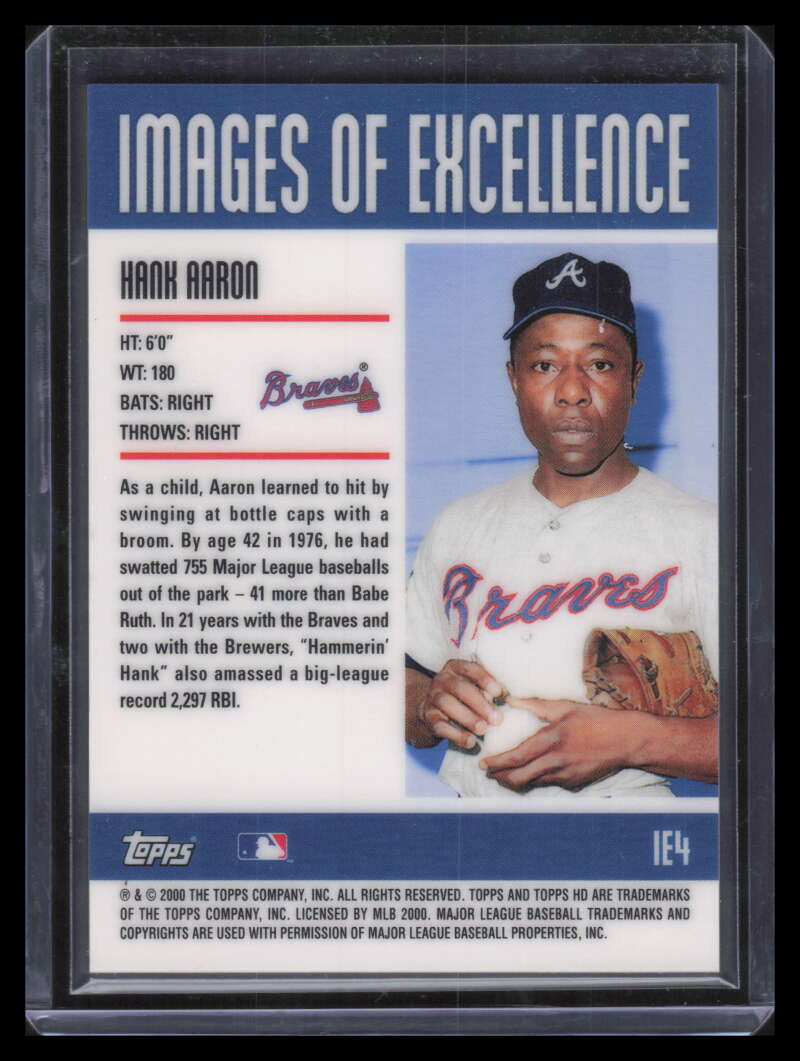 2001 Topps HD Images of Excellence Aluminum ie4 Hank Aaron