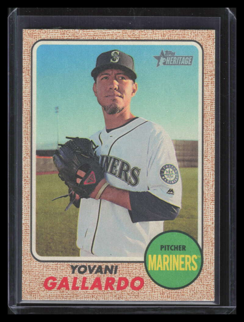 2017 Topps Heritage Reverse Stock 510 Yovani Gallardo Variation SP /10