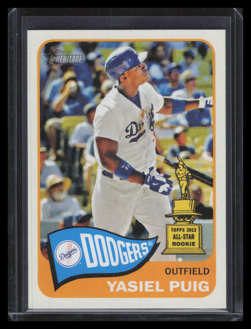 2014 Topps Heritage 426b Yasiel Puig Action Variation SP