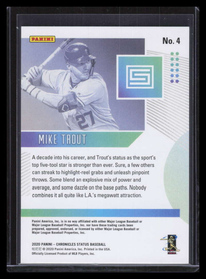2020 Panini Status Blue 4 Mike Trout 39/99