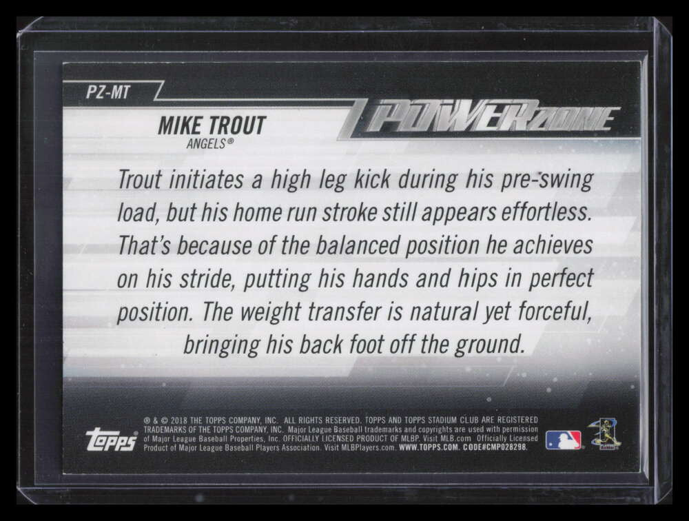 2018 Stadium Club Power Zone Black PZMT Mike Trout 9/99