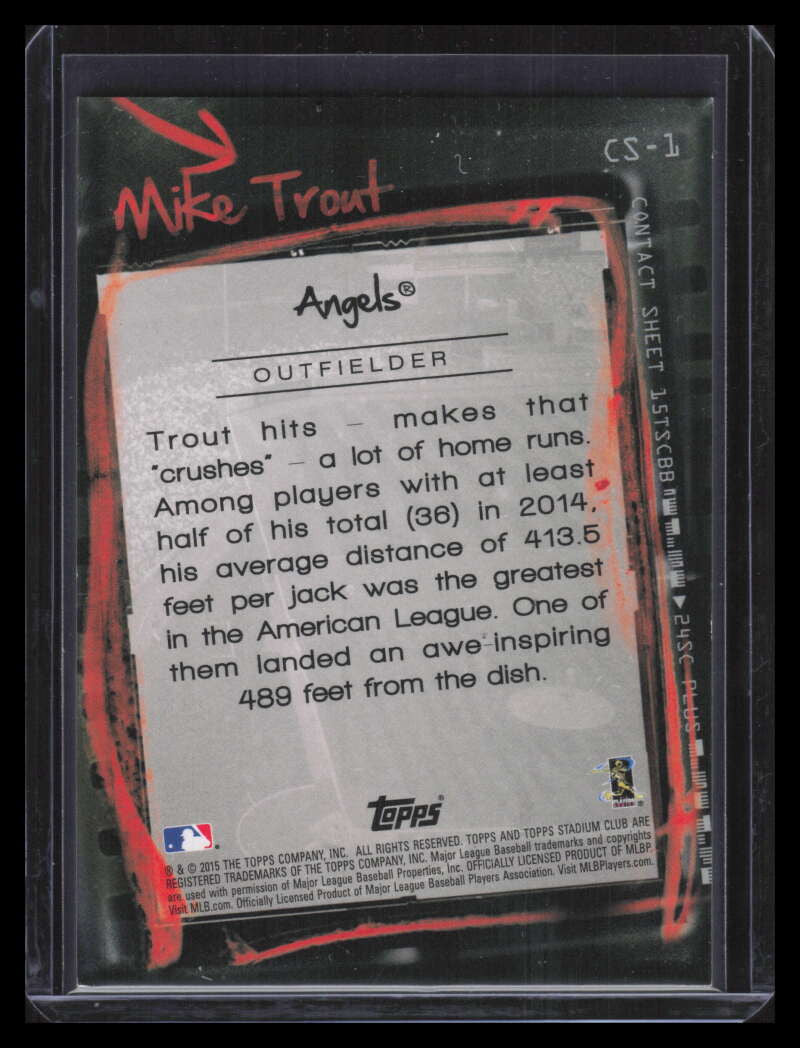 2015 Stadium Club Contact Sheet White cs1 Mike Trout 20/99