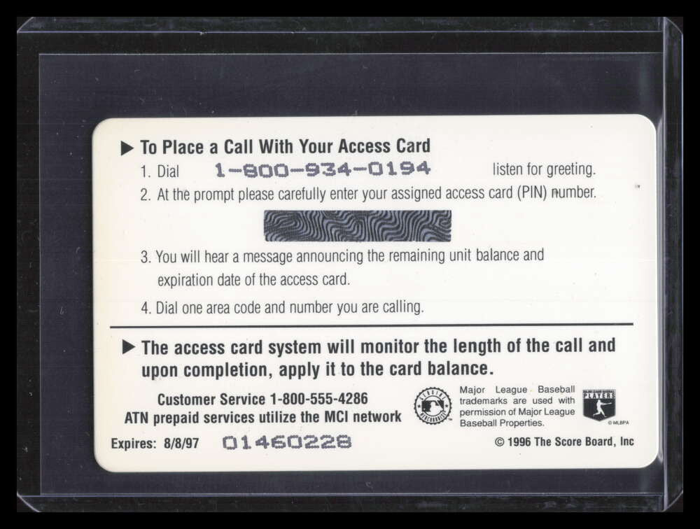 1997 Classic Phone Cards $100 Ken Griffey Jr. 149501