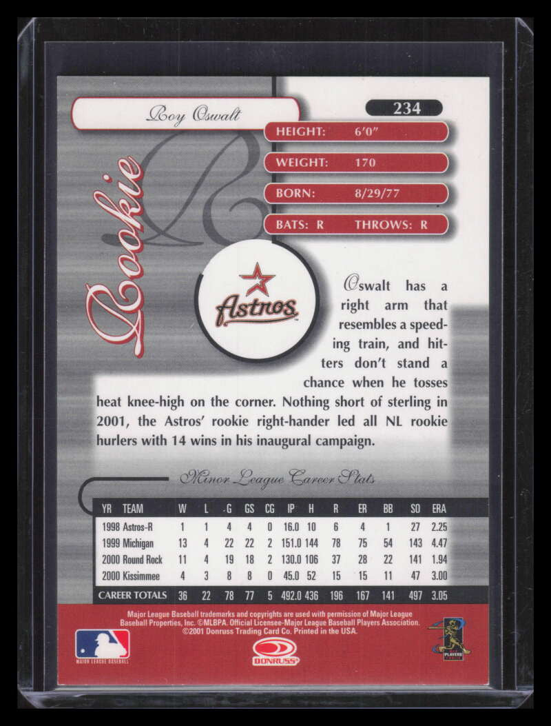 2001 Donruss Elite 234 Roy Oswalt 964/427 Extra Edition