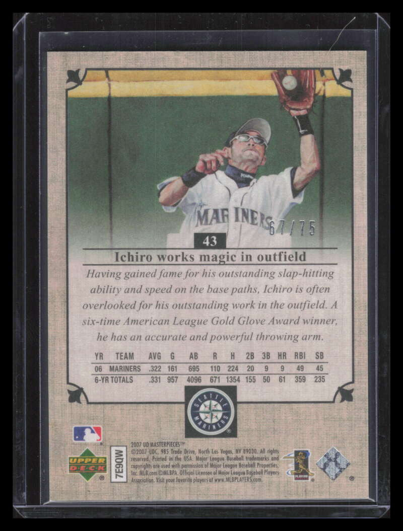 2007 UD Masterpieces Pinot Red 43 Ichiro Suzuki 67/75