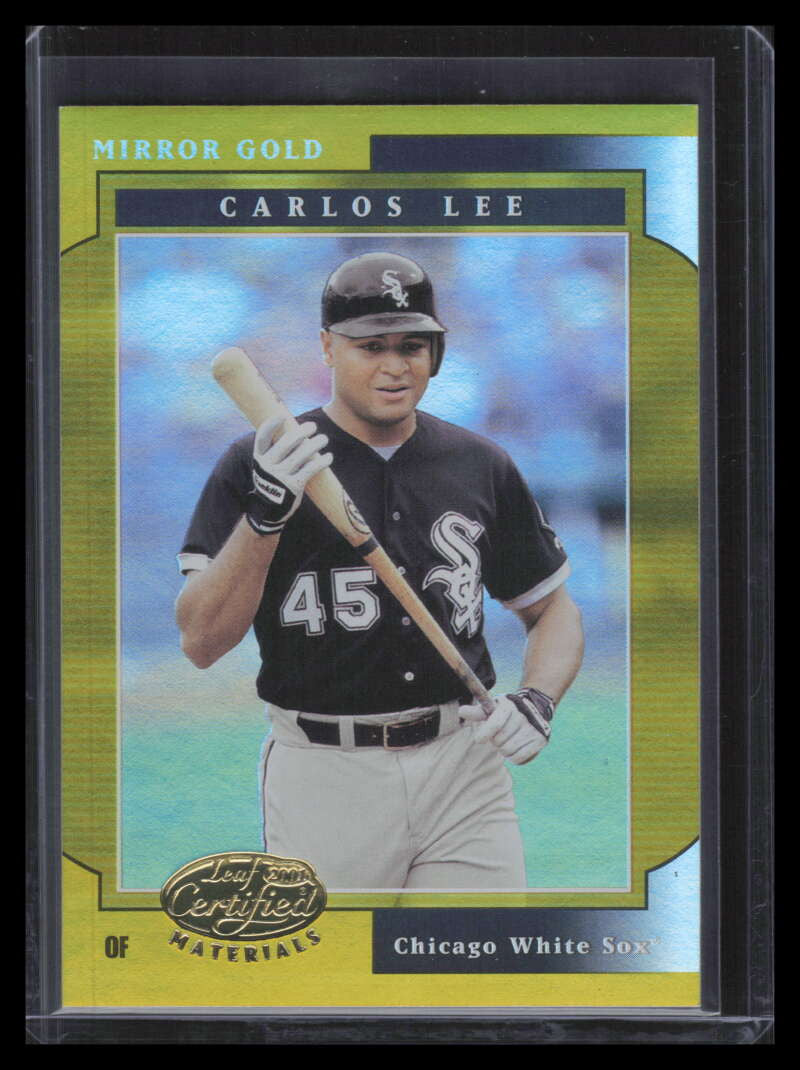 2001 Leaf Certified Materials Mirror Gold 93 Carlos Lee 20/25