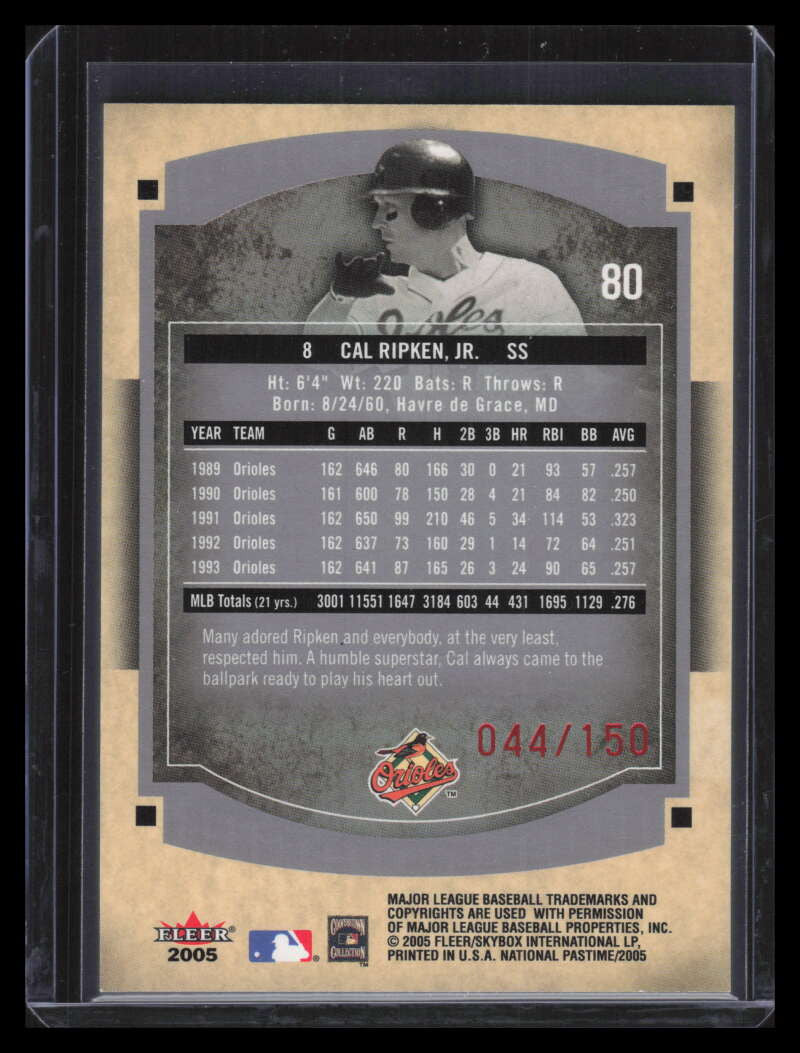 2005 National Pastime Red Foil 80 Cal Ripken Jr. 44/150