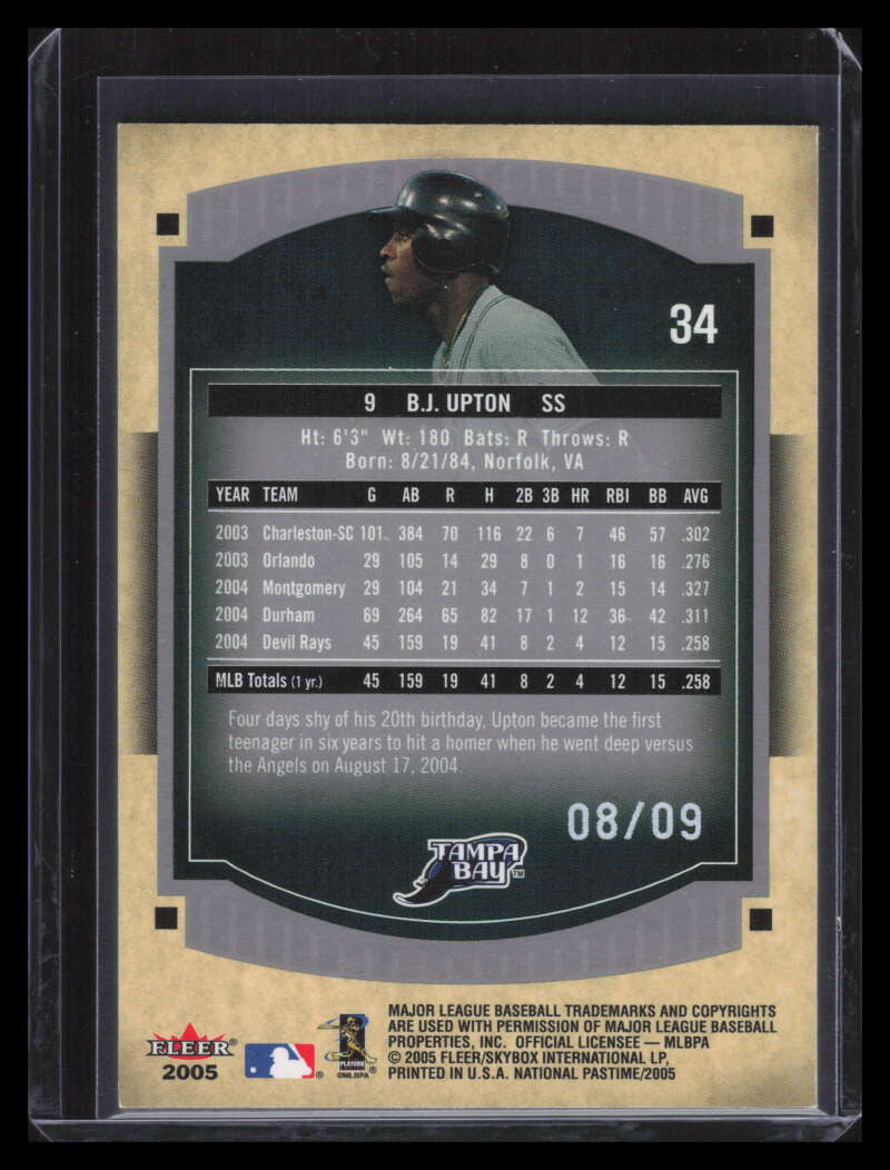 2005 National Pastime White Foil 34 B. J. Upton 8/9