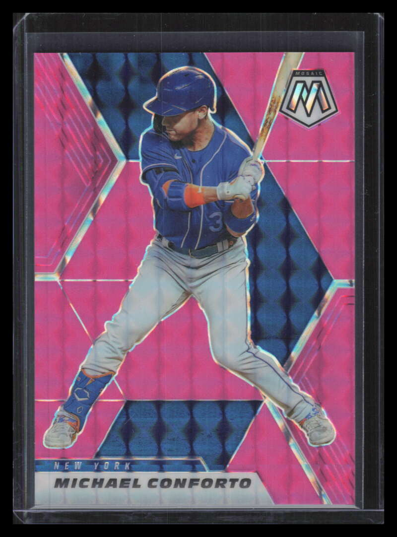 2021 Panini Mosaic Mosaic Pink Fluorescent Refractor 45 Michael Conforto 5/10