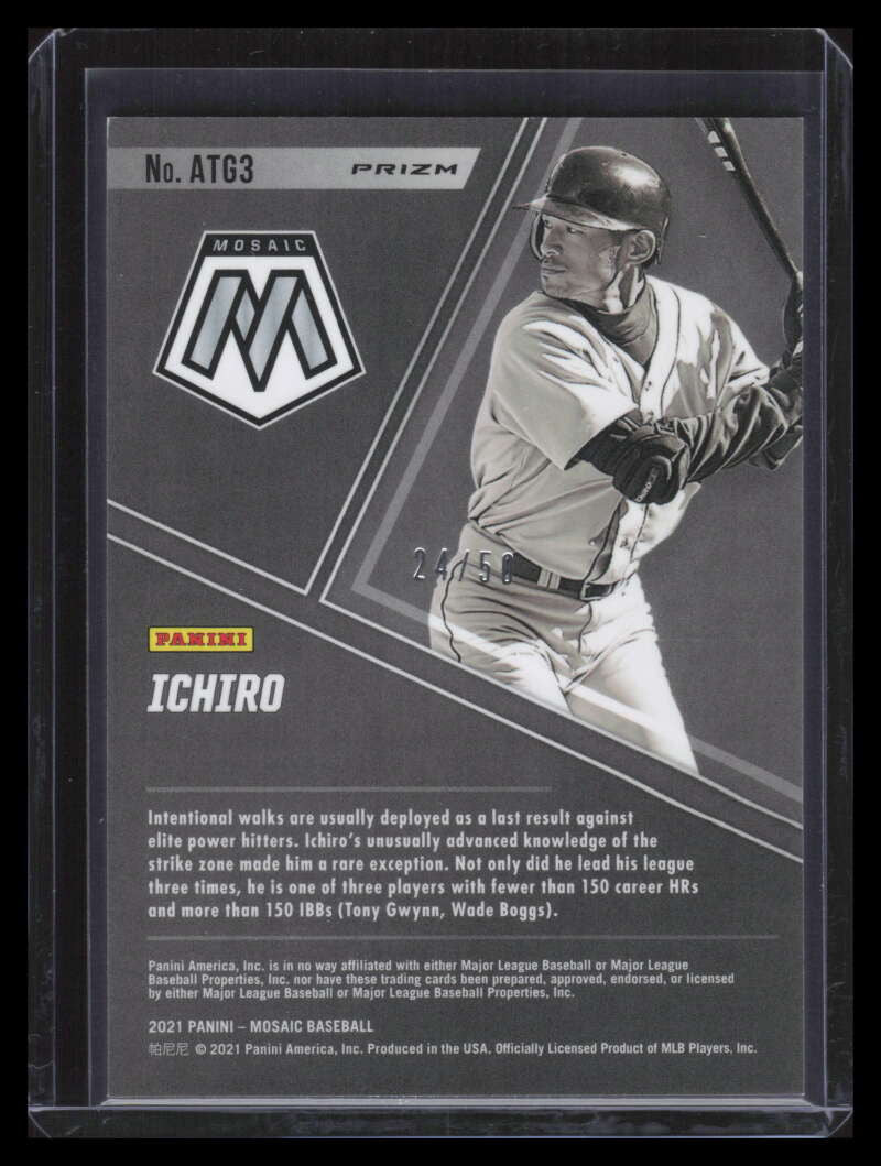 2021 Panini Mosaic All-Time Greats Quick Pitch Purple Refractor 3 Ichiro 24/50