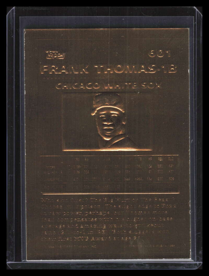 1994 Topps Gold Plated 601 Frank Thomas MOG Measure of Greatness ID: 162881